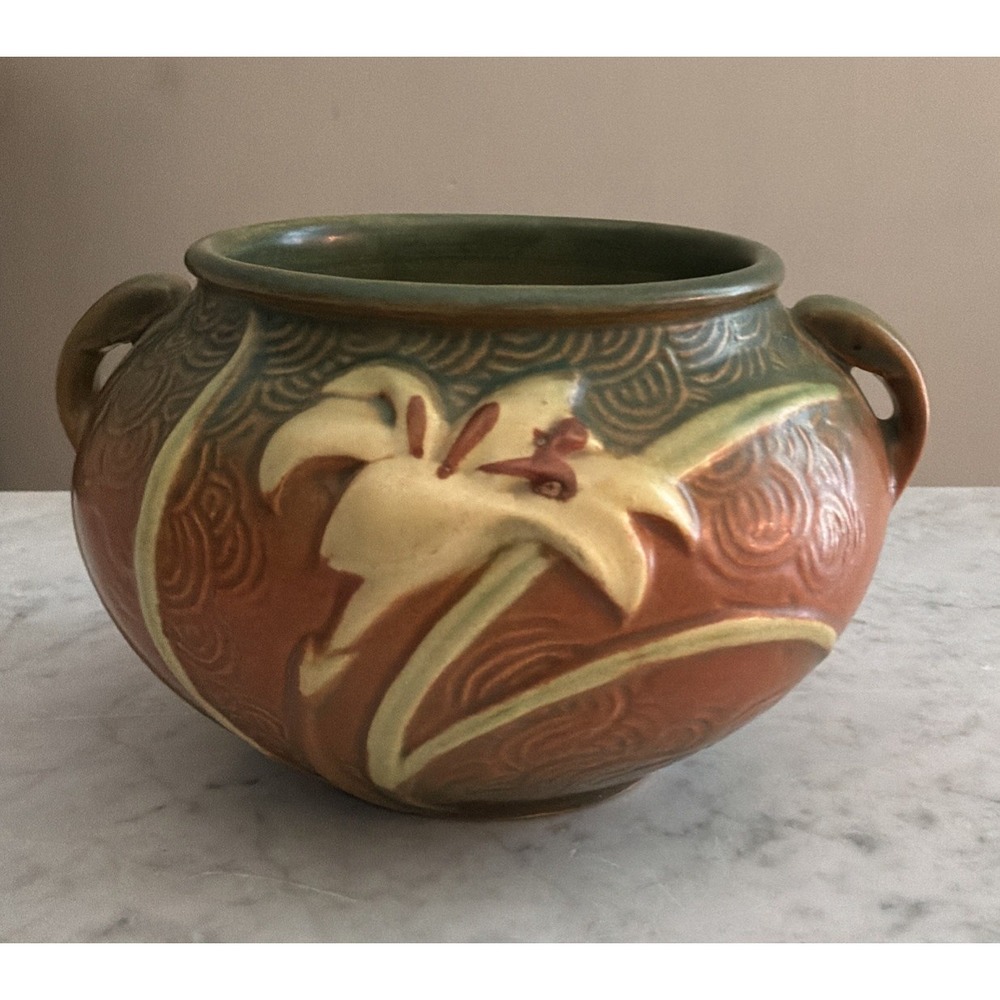 Roseville Pottery Bowl USA Zephyr Lily Jardiniere Bowl Excellent Condition